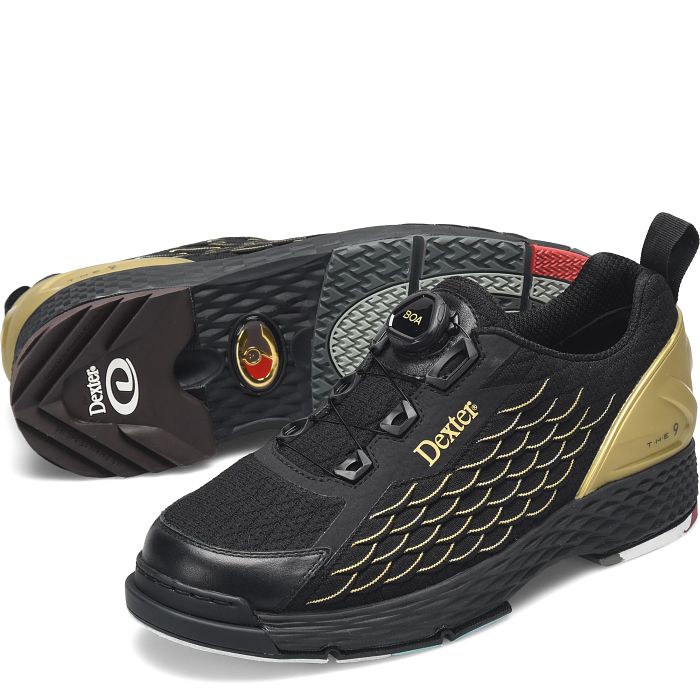 Dexter T.H.E. C9 Knit BOA Black/Gold Men's Bowling Shoes