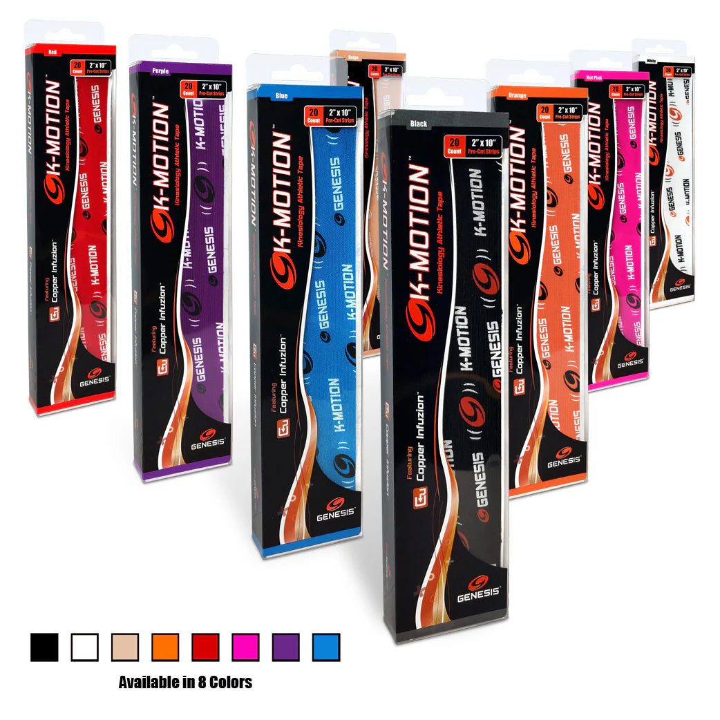 Genesis K-Motion Pre-Cut Premium Copper Kinesiology Tape