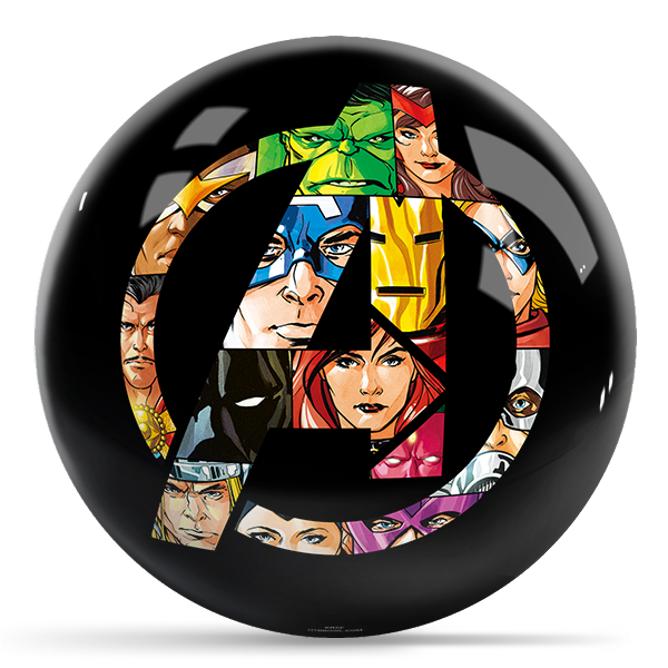 Marvel - Avengers Logo Characters OTB Bowling Ball