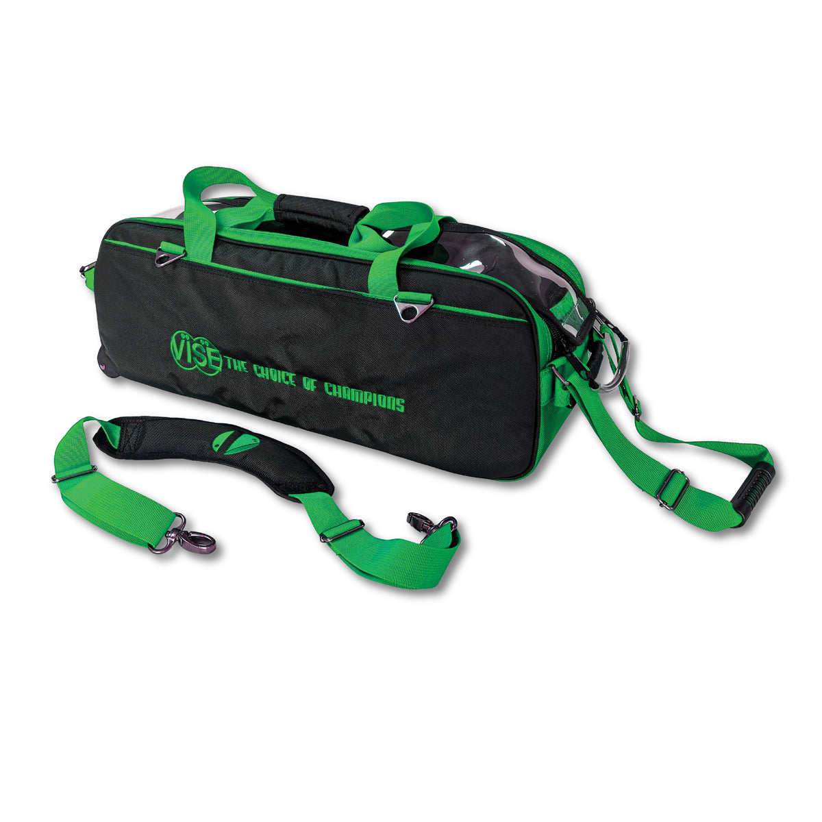 Vise 3-Ball Tote Clear Top - Black / Green