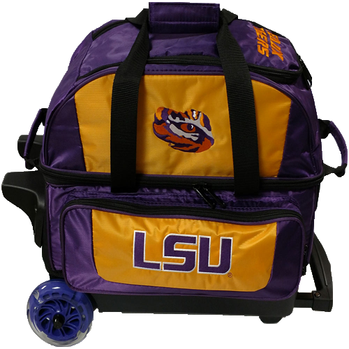 NCAA LSU Double Roller Bowling Bag – Purple/Gold, 1 Divider, New With Tags