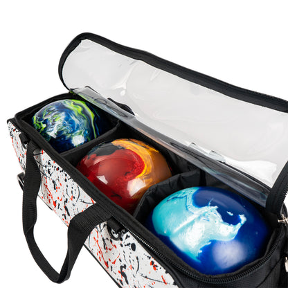KR Fast White/Black/Red Splash Slim Triple Tote