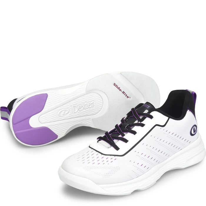 Dexter Trixie White/Black/Purple Womens Bowling Shoes