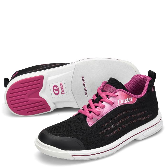 Dexter Dexlite Knit Black/Pink Womens Bowling Shoes