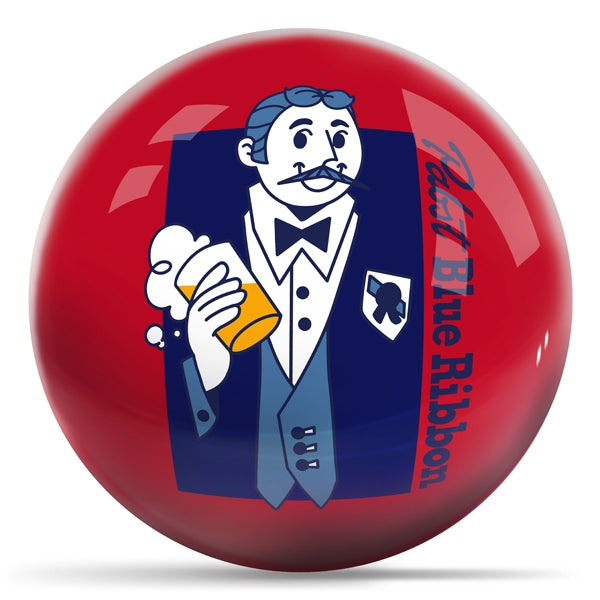 Pabst Blue Ribbon Man With a Beer - OTB Bowling Ball