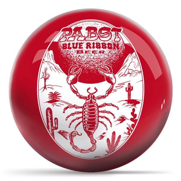 Pabst Blue Ribbon Scorpion - Red/White OTB Bowling Ball