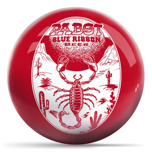 Pabst Blue Ribbon Scorpion - Red/White OTB Bowling Ball