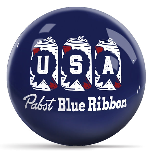 Pabst Blue Ribbon USA Cans - OTB Bowling Ball