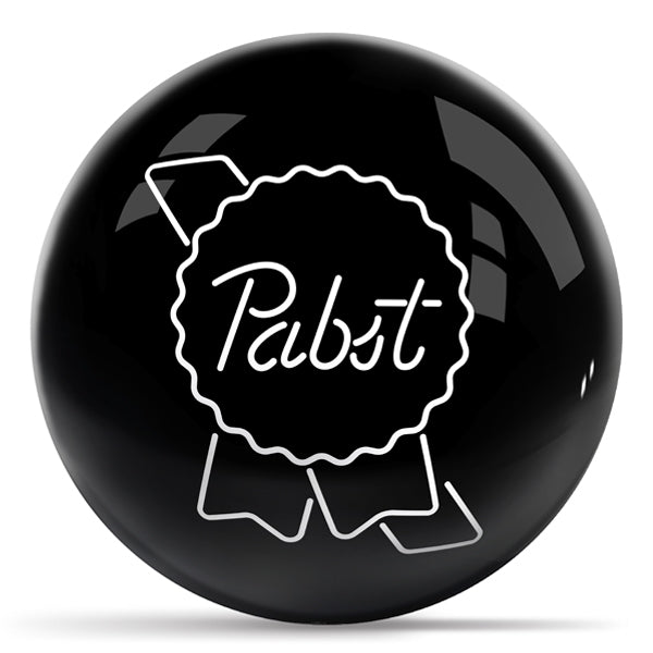 Pabst Blue Ribbon Logo - Black OTB Bowling Ball