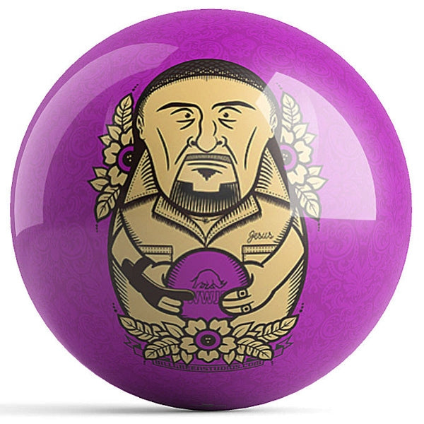 Purple Jesus Lebowski by Bill Green Studios OTB Bowling Ball