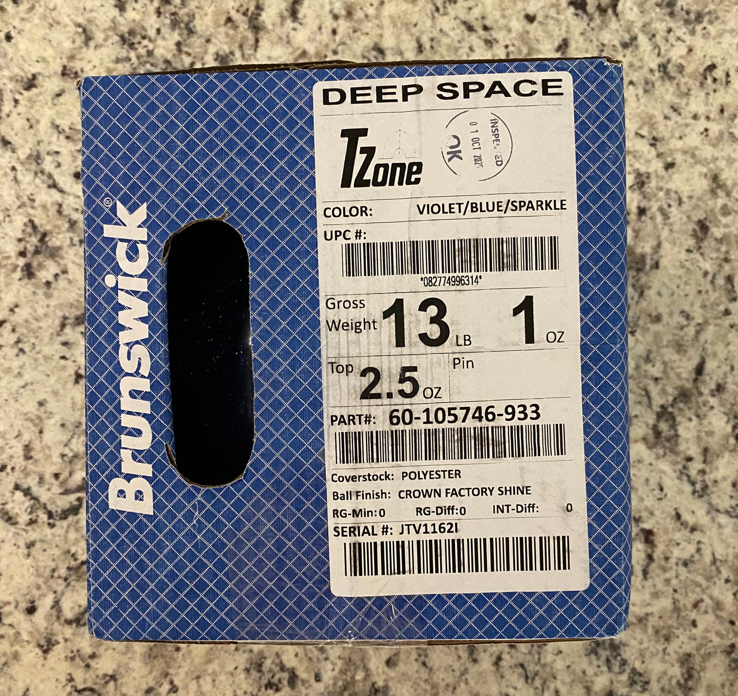 USED Brunswick T-Zone - Deep Space 13# (Drilled)