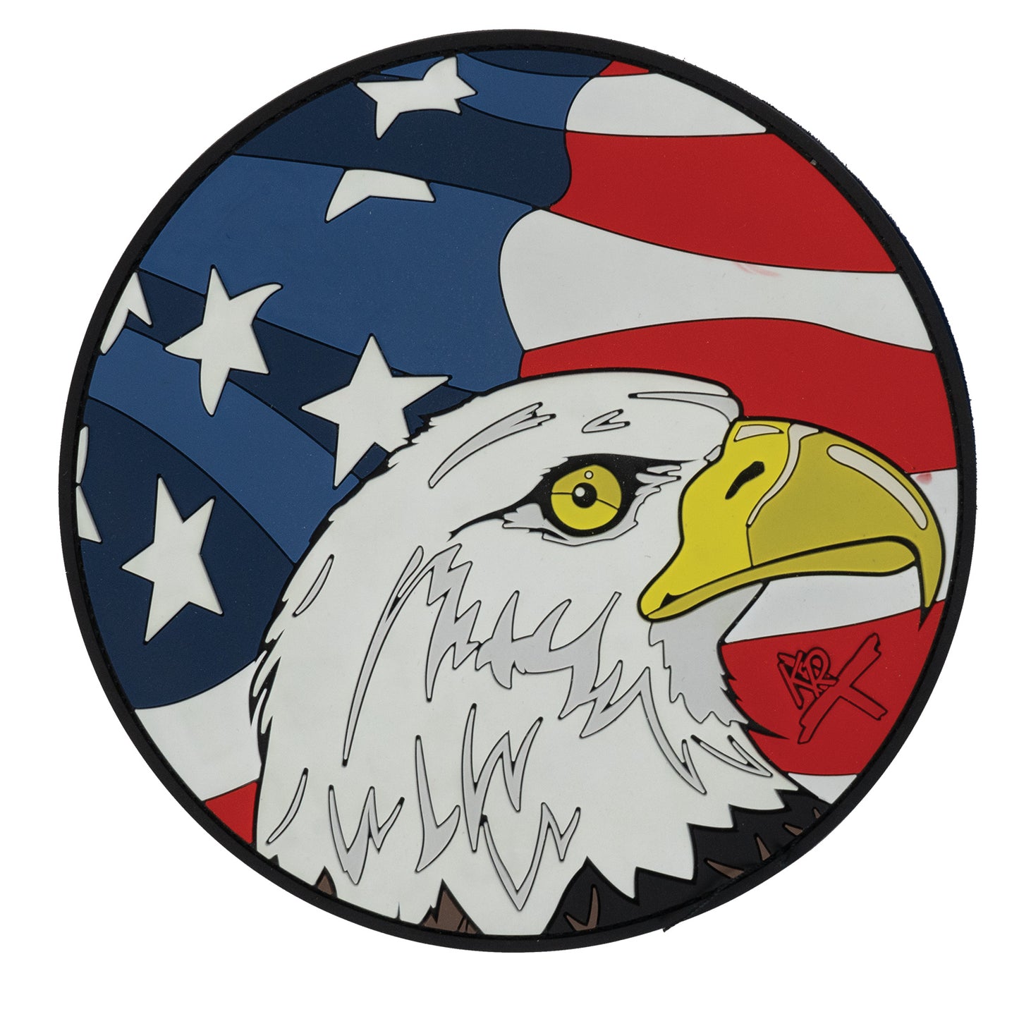KR Strikeforce - Round Shammy Leather Pad - USA Flag/Eagle
