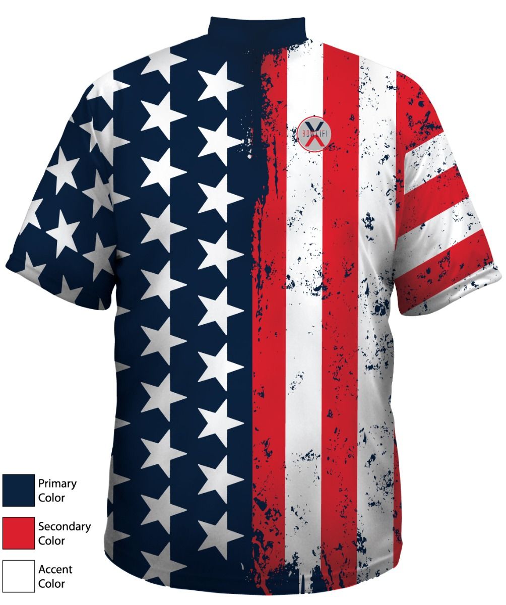 Bowlifi Patriotic American Flag Jersey