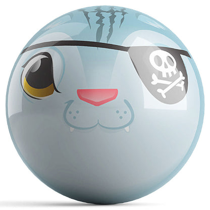 Blue Pirate Cat by Brandon Starr OTB Bowling Ball