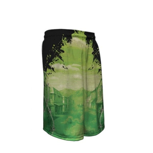 Bowlifi Outlaws Black Green Basketball Shorts